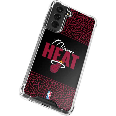 NBA Miami Heat Elephant Print Galaxy S21 FE Clear Case