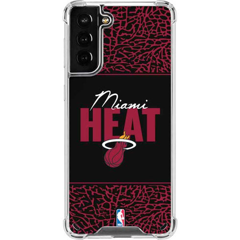 NBA Miami Heat Elephant Print Galaxy S21 Plus 5G Clear Case