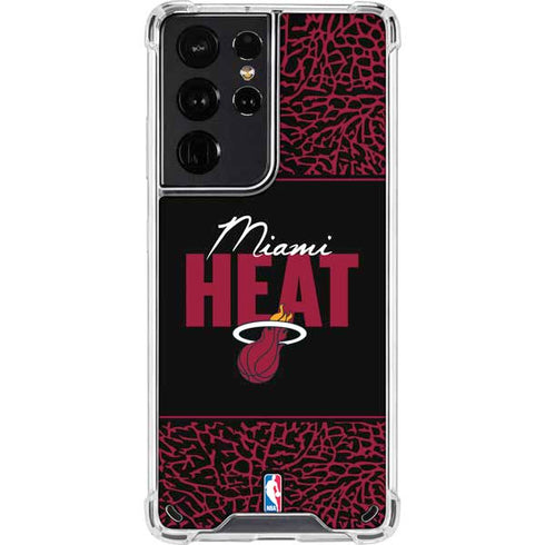 NBA Miami Heat Elephant Print Galaxy S21 Ultra 5G Clear Case