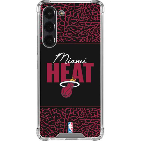 NBA Miami Heat Elephant Print Galaxy S23 Plus Clear Case