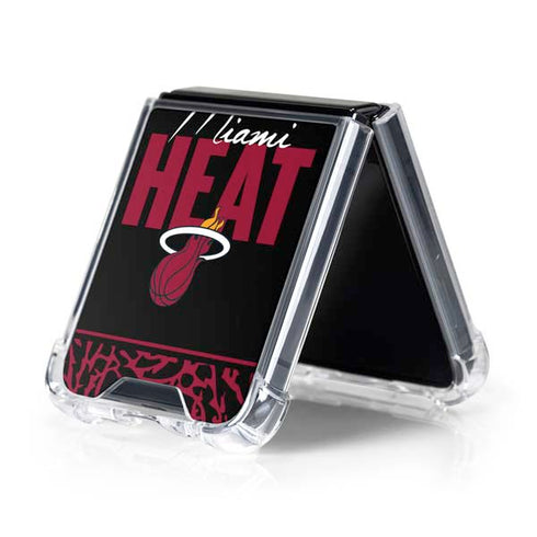 NBA Miami Heat Elephant Print Galaxy Z Flip5 5G Clear Case
