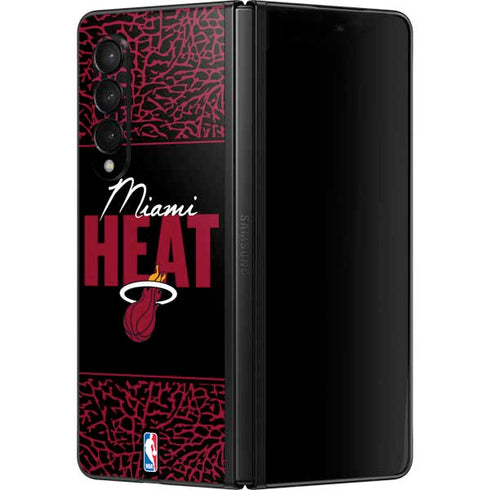 NBA Miami Heat Elephant Print Galaxy Z Fold3 5G Skin