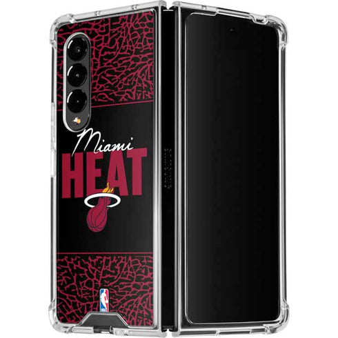NBA Miami Heat Elephant Print Galaxy Z Fold4 5G Clear Case