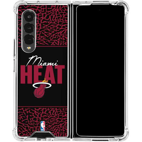 NBA Miami Heat Elephant Print Galaxy Z Fold4 5G Clear Case