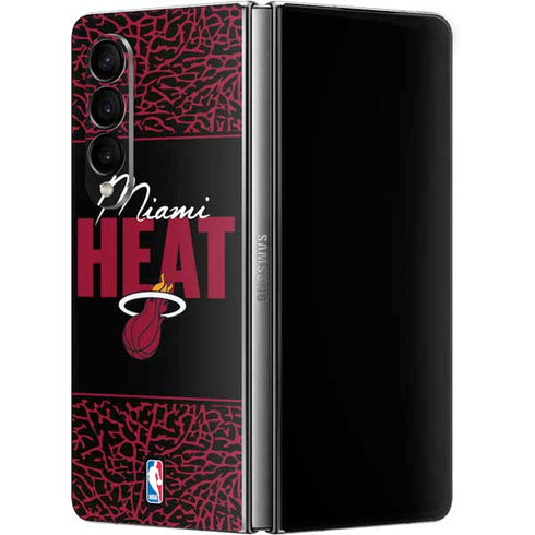 NBA Miami Heat Elephant Print Galaxy Z Fold4 5G Skin