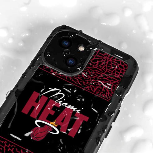 NBA Miami Heat Elephant Print iPhone 13 Mini Waterproof Case