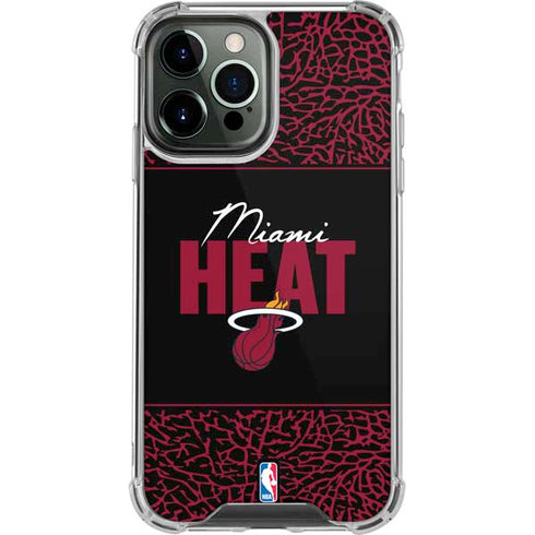 NBA Miami Heat Elephant Print iPhone 15 Pro Max Clear Case