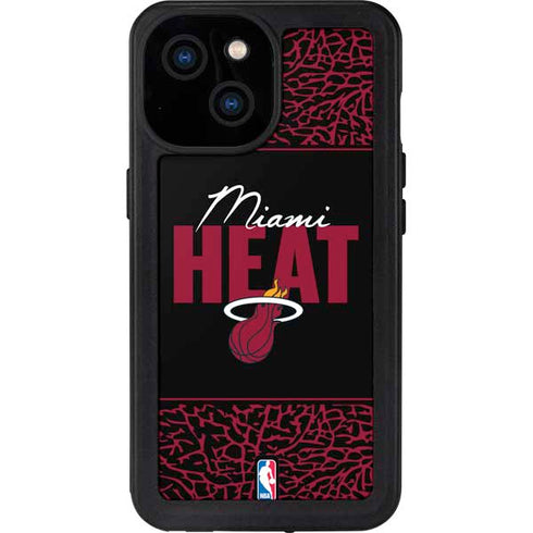 NBA Miami Heat Elephant Print iPhone 15 Waterproof Case