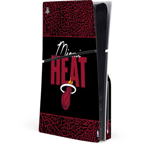 NBA Miami Heat Elephant Print PS5 Slim Disk Console Skin