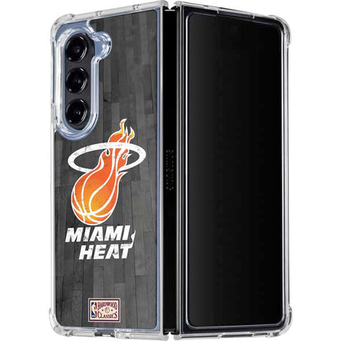 NBA Miami Heat Hardwood Classics Galaxy Z Fold5 5G Clear Case