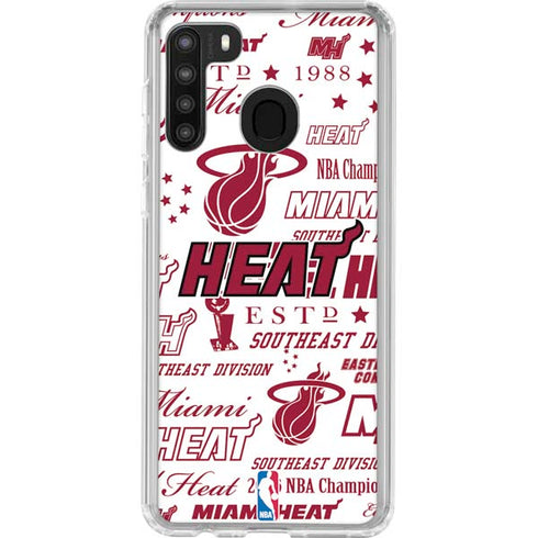 NBA Miami Heat Historic Blast Galaxy A21 Clear Case