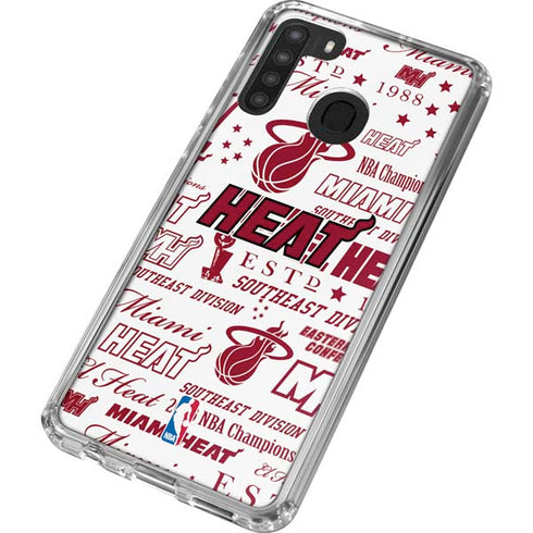 NBA Miami Heat Historic Blast Galaxy A21 Clear Case
