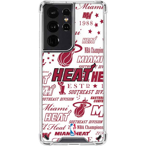 NBA Miami Heat Historic Blast Galaxy S21 Ultra 5G Clear Case