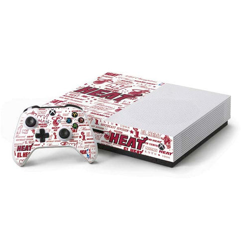 NBA Miami Heat Historic Blast Xbox One S Console and Controller Bundle Skin