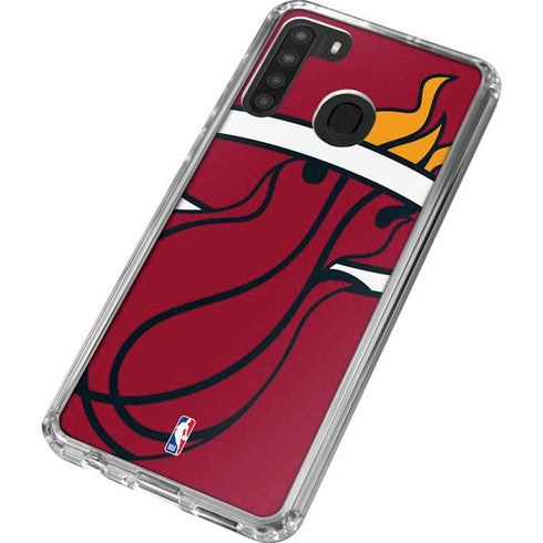 NBA Miami Heat Large Logo Galaxy A21 Clear Case