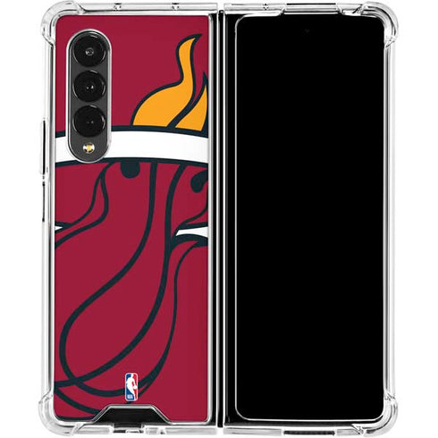 NBA Miami Heat Large Logo Galaxy Z Fold4 5G Clear Case