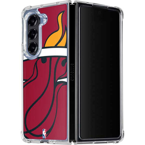 NBA Miami Heat Large Logo Galaxy Z Fold5 5G Clear Case