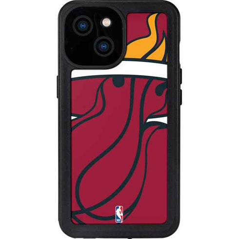 NBA Miami Heat Large Logo iPhone 15 Waterproof Case