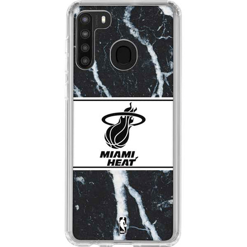 NBA Miami Heat Marble Galaxy A21 Clear Case