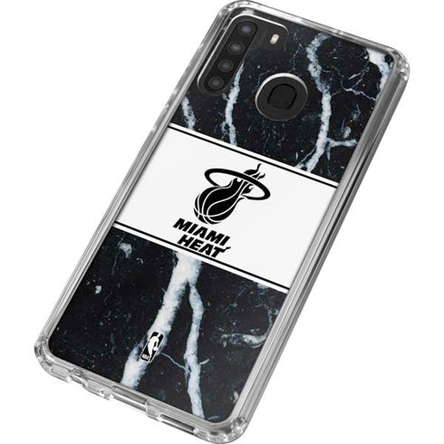 NBA Miami Heat Marble Galaxy A21 Clear Case