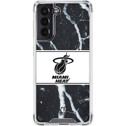 NBA Miami Heat Marble Galaxy S21 5G Clear Case