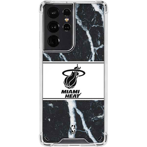 NBA Miami Heat Marble Galaxy S21 Ultra 5G Clear Case