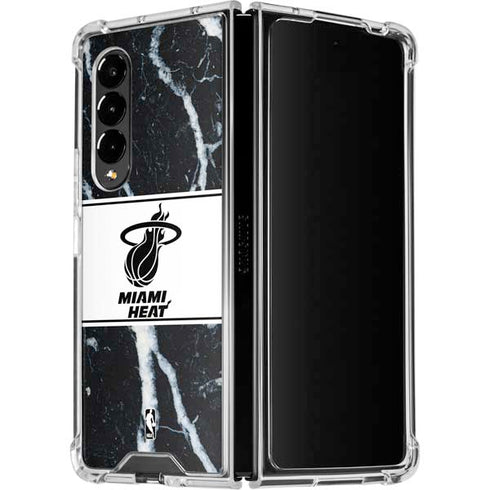 NBA Miami Heat Marble Galaxy Z Fold4 5G Clear Case
