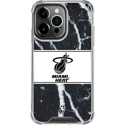 NBA Miami Heat Marble iPhone 15 Pro Clear Case