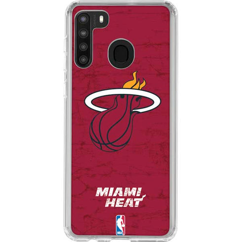 NBA Miami Heat Red Primary Logo Galaxy A21 Clear Case