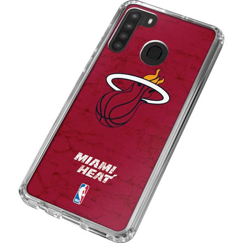 NBA Miami Heat Red Primary Logo Galaxy A21 Clear Case