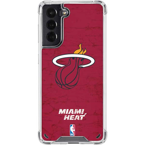 NBA Miami Heat Red Primary Logo Galaxy S21 5G Clear Case