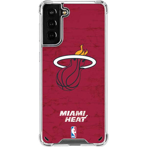 NBA Miami Heat Red Primary Logo Galaxy S21 Plus 5G Clear Case