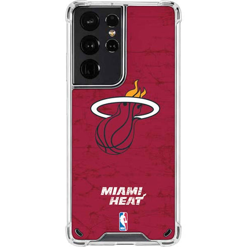 NBA Miami Heat Red Primary Logo Galaxy S21 Ultra 5G Clear Case