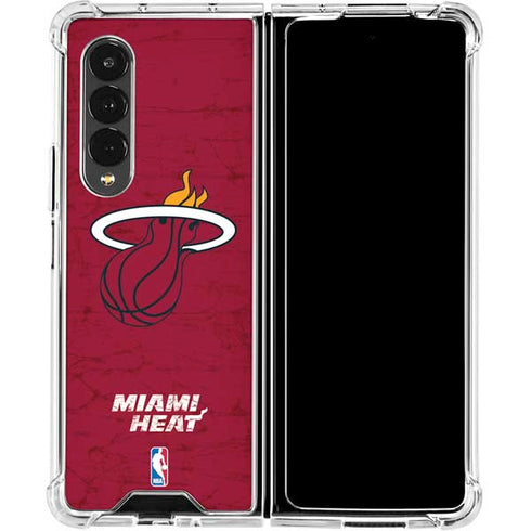 NBA Miami Heat Red Primary Logo Galaxy Z Fold4 5G Clear Case