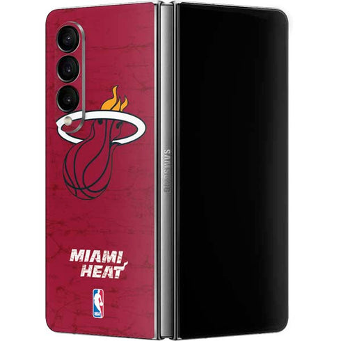 NBA Miami Heat Red Primary Logo Galaxy Z Fold4 5G Skin