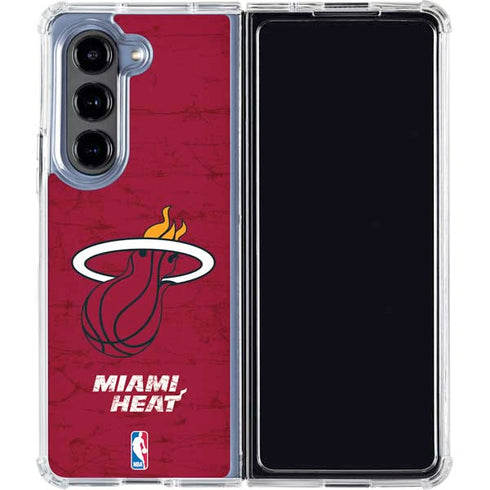 NBA Miami Heat Red Primary Logo Galaxy Z Fold5 5G Clear Case