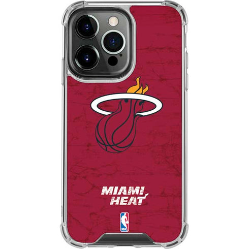 NBA Miami Heat Red Primary Logo iPhone 14 Pro Clear Case