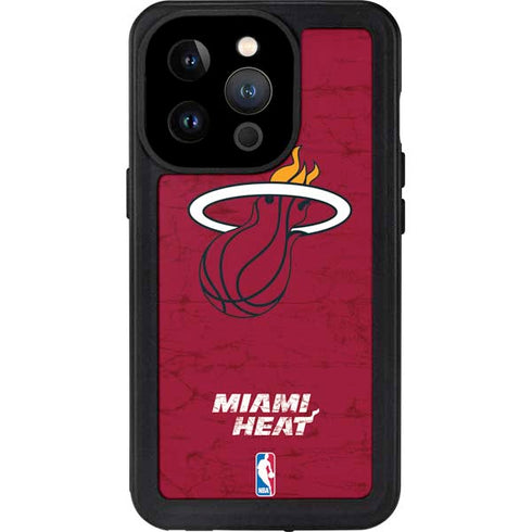 NBA Miami Heat Red Primary Logo iPhone 14 Pro Waterproof Case