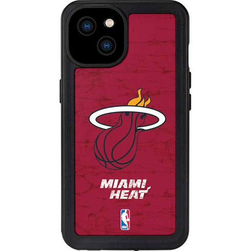 NBA Miami Heat Red Primary Logo iPhone 15 Plus Waterproof Case