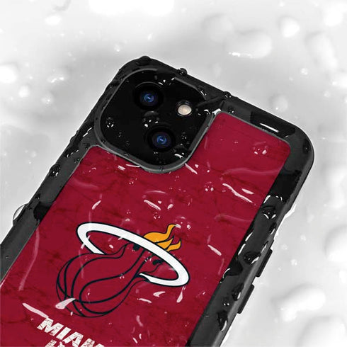 NBA Miami Heat Red Primary Logo iPhone 15 Plus Waterproof Case