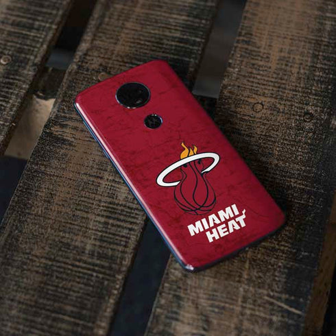 NBA Miami Heat Red Primary Logo Moto E5 Plus Skin