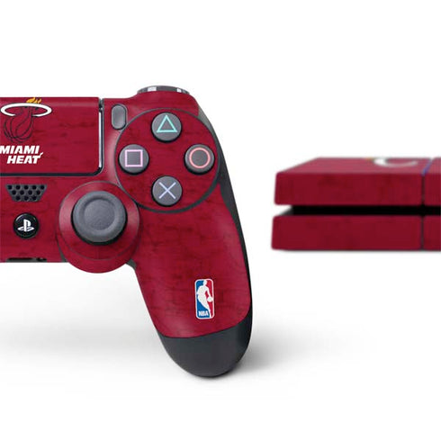 NBA Miami Heat Red Primary Logo PS4 Console and Controller Bundle Skin