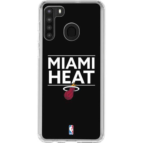 NBA Miami Heat Standard - Black Galaxy A21 Clear Case