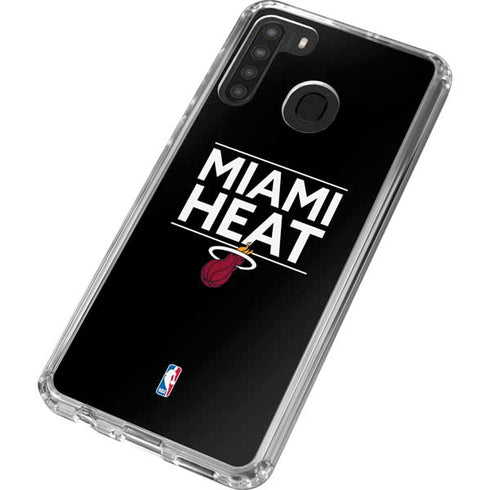 NBA Miami Heat Standard - Black Galaxy A21 Clear Case