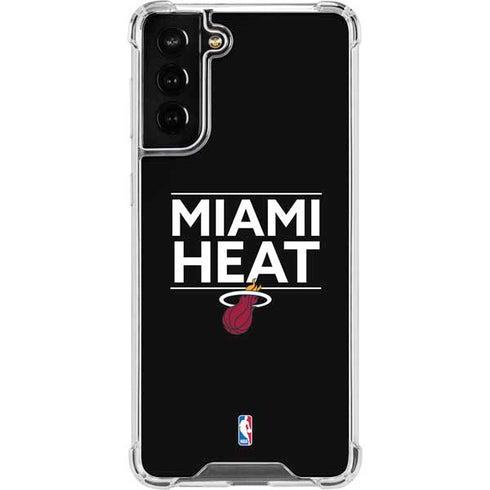 NBA Miami Heat Standard - Black Galaxy S21 FE Clear Case