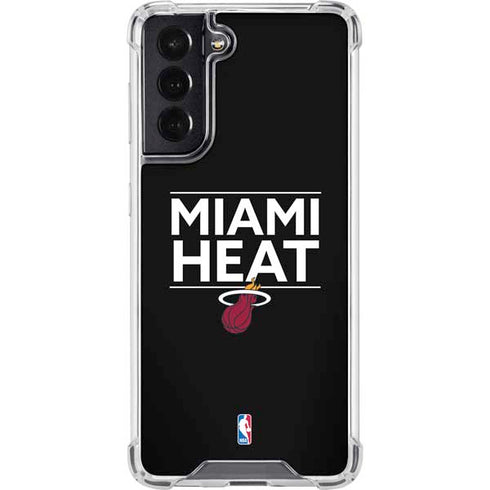 NBA Miami Heat Standard - Black Galaxy S22 Clear Case
