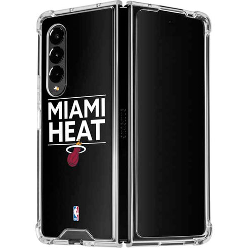 NBA Miami Heat Standard - Black Galaxy Z Fold4 5G Clear Case