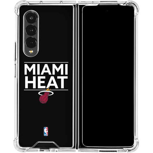 NBA Miami Heat Standard - Black Galaxy Z Fold4 5G Clear Case