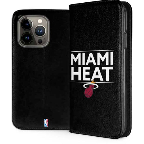NBA Miami Heat Standard - Black iPhone 13 Pro Folio Case