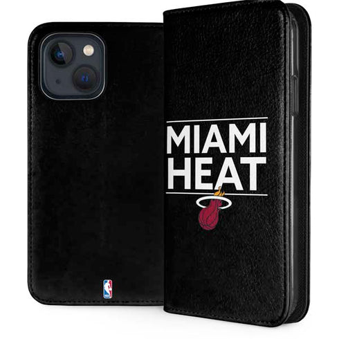 NBA Miami Heat Standard - Black iPhone 15 Plus Folio Case